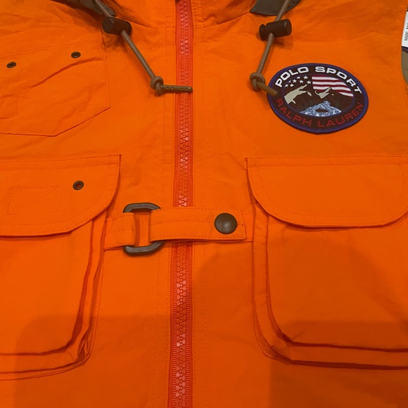 Polo Ralph Lauren Sport RL-67 Hi-Tech Utility Orange Hooded Vest Size M NWT - Picture 4 of 6